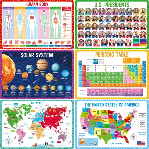 Pack educational placemats - 6,