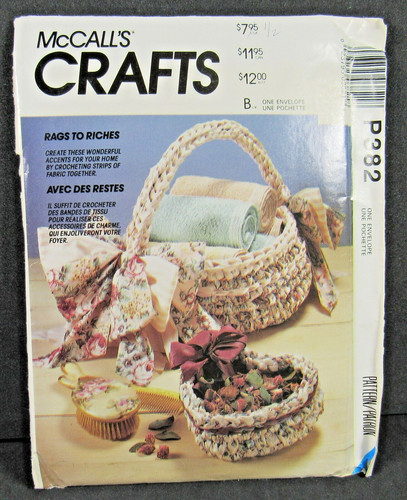 Crochet fabric baskets - fabric, chair